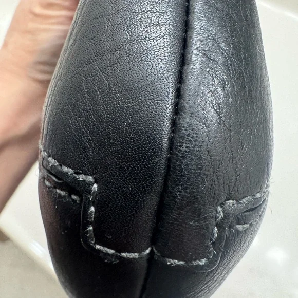 Coach Black Leather Shoulder Bag with Gold Accents - Picture 12 of 15